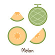 Melon logo design. Melon vector. Melon on white background.