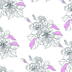 Wall Mural - Floral seamless pattern. Hand drawn. For textile, wallpapers, print, wrapping paper. Vector stock illustration.