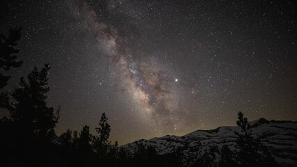 Wall Mural - Panning time-lapse of the night sky.