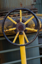 Rusty Old Valve Control Wheel In Landschaftspark Duisburg