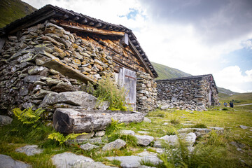 stone house old grass building