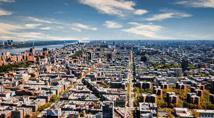 Canvas Print - Aerial view of the lower Manhattan in New York, USA