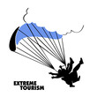 Extreme tourism. Extreme sport. Logo design. skydiving with an instructor
