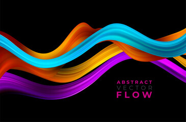 Fototapete - Abstract colorful vector background, color flow liquid wave for design brochure, website, flyer.