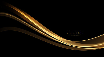 Abstract shiny color gold wave luxury background