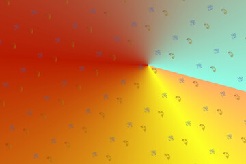 Wall Mural - Multiple patterns in line inside a conical gradient Digital pattern background