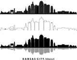 Fototapeta Do pokoju - KANSAS CITY Missouri USA City Skyline Vector
