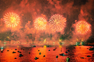 fireworks over the river