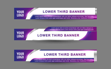 Wall Mural - set collection vector of broadcast news lower thirds template layout design banner for bar headline 