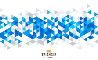 Wall Mural - abstract blue and grey geometric background with polygonal triangles, cube pattern. modern template 