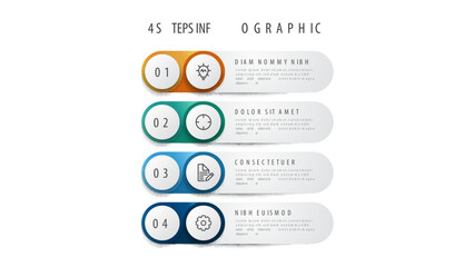 4 points of steps, infographic element template vector, list layout diagram