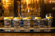 tequila lined up on bar desk