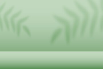 Wall Mural - green studio background with display floor
