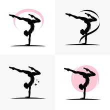 Rhythmic gymnastic sportsmen, sports icons, sports logos