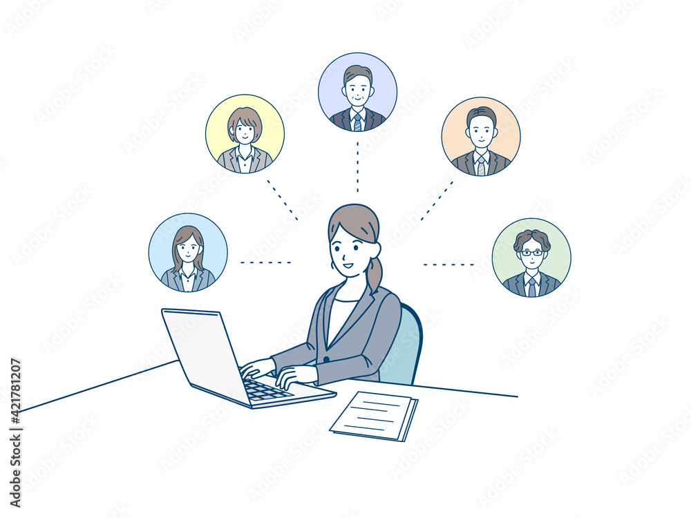 Plakat リモートワーク テレワーク ネットワーク 連携 パソコン作業 会社員 女性 イラスト素材 Telepraca Siec Pracownik Fototapety Foteks Plakat リモートワーク テレワーク ネットワーク 連携 パソコン作業 会社員 女性 イラスト素材 Telepraca Siec Pracownik Fototapety Foteks