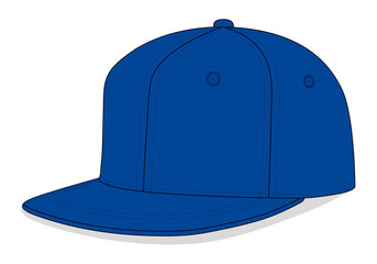 Canvas Print - Blue Hip Hop Cap Template Vector On White Background.