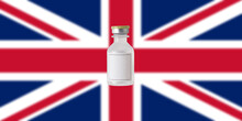 Vacuna Covid Con Bandera Gran Bretaña