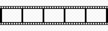 Film Strip Icon Isolated On Transparent Background. Tape Photo Film Strip Frame, Video Film Strip Roll, Vector Illustration