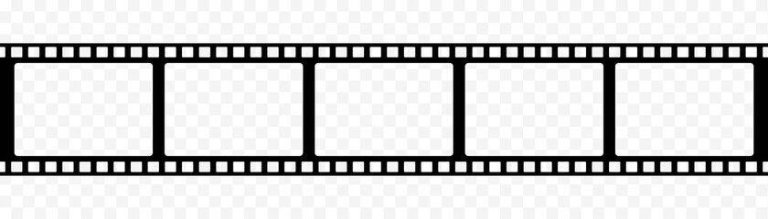 film strip icon isolated on transparent background. tape photo film strip frame, Video Film strip roll, Vector illustration