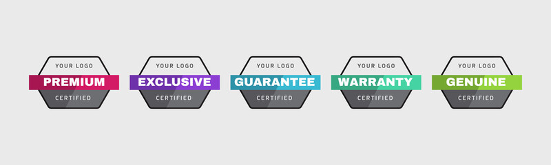 Wall Mural - certified logo badge design template. set of company training badge certificates to determine based 
