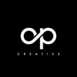 OP Letter Initial Logo Design Template Vector Illustration