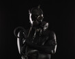 male fetish, man in gas mask