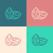 © vector_v - Pop art line Seeds of a specific plant icon isolated on color background. Vector