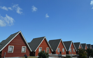 houses , sky , roof, windows