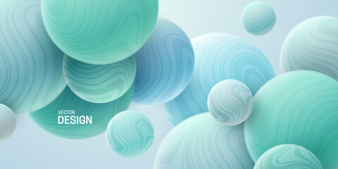 Wall Mural - abstract background with 3d dynamic spheres