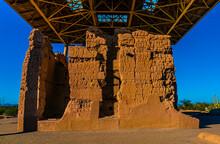 Casa Grande Ruins National Monument In Arizona. Sonoran Desert Hohokam 'Great House'. Established In 1918 By President Woodrow Wilson.