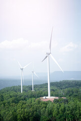 Electricity production with wind turbines, Natural energy.