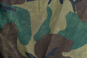 stained khaki military fabric, military clothing production