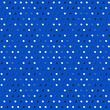 Blue seamless geometric pattern with dots and 3d effect. Vector graphics.