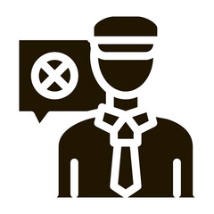 Poster - Policeman Denial Icon Vector Glyph Illustration