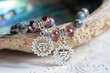 Fifth chakra symbol pendant bead bracelet