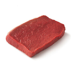 Wall Mural - Close-up view of fresh raw Western Steak Round cut in isolated white background