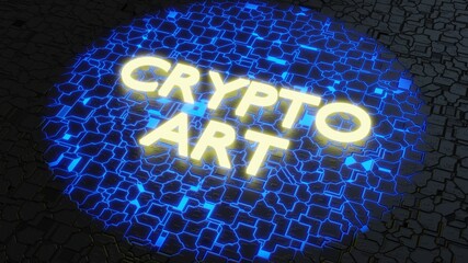 non fungible token nft crypto art blockchain concept circuit floor