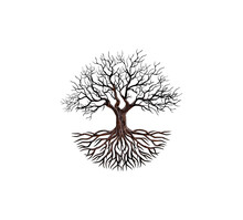 Abstract Hand Drawing Drought Tree Vector Isolated On White