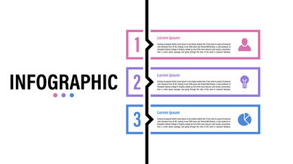 Wall Mural - Infographic design template with business concept vector illustration with 3 steps or options or processes represent work flow or diagram