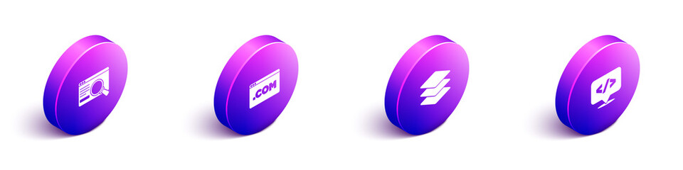 Set Isometric UI or UX design, , Layers and Front end development icon. Vector