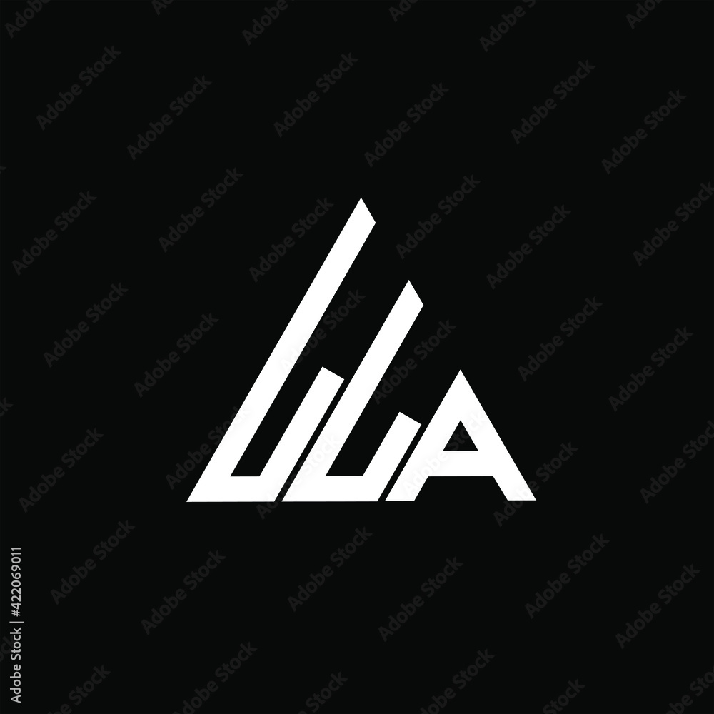 L L A letter logo vector design on black color background