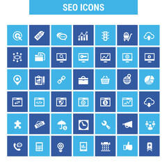 Wall Mural - big seo icon set, trendy flat icons