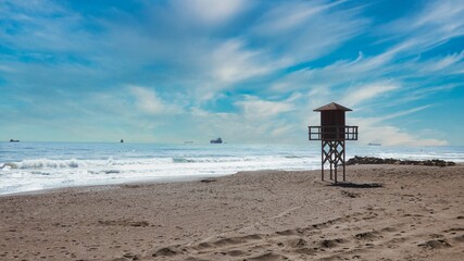 Wall Mural - lifeguard tower on the beach