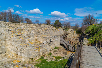 Wall Mural - Walls in the archaeological park of the ancient city of Troy near Canakkale, Turkey