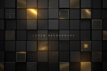 Black And Gold Square Background