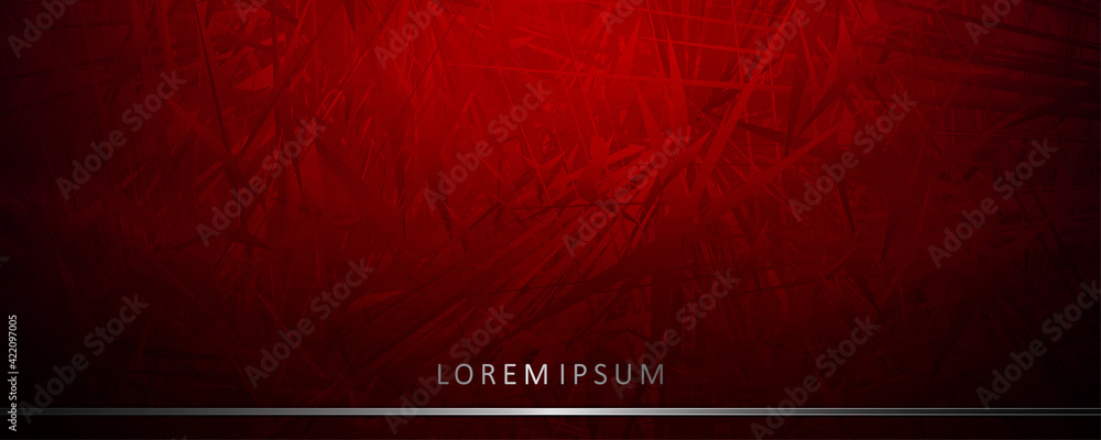 Red dark background with a gradient depicting the texture of abstract sharp shapes - obrazy, fototapety, plakaty 