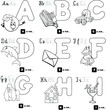 © AQSA - Hand Sketch Line drawing of Alphabets with different shapes or characters
