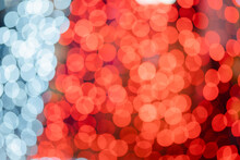 Red White Bokeh Abstract Background.