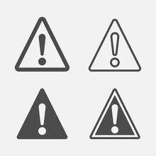 Danger Simple Icon Set. Caution Oncept. Vector Illustration.