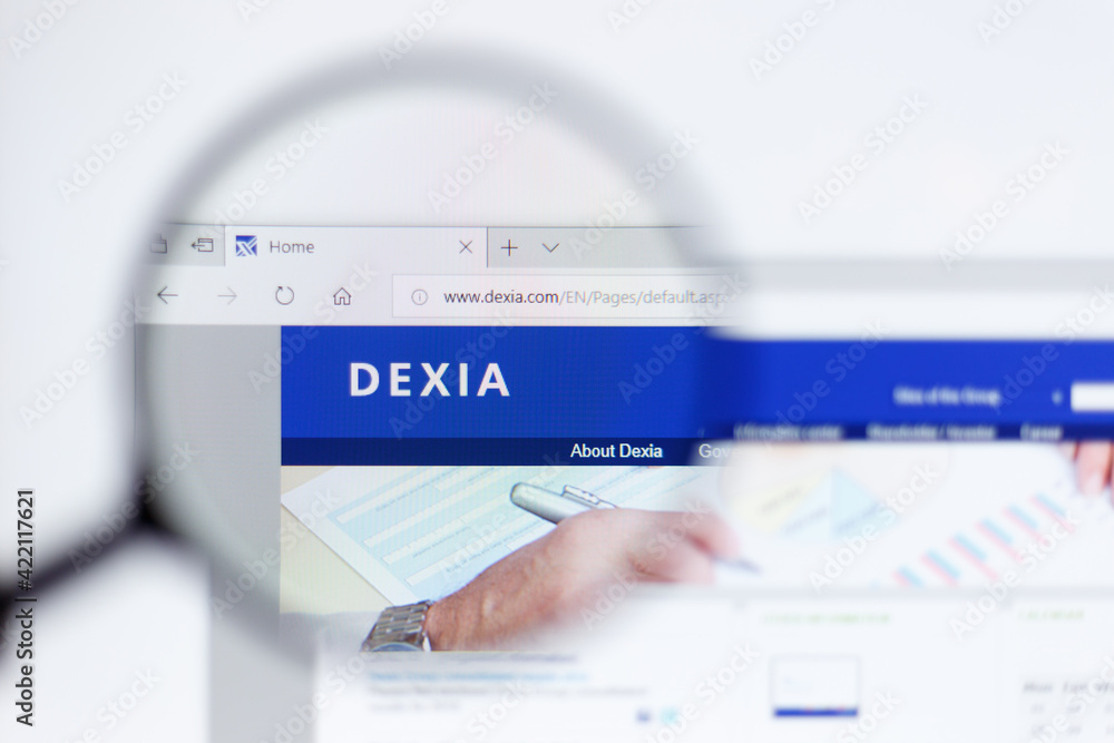 Photo Stock Moscow / Russia - 04.08.2019: Dexia logo on the official ...
